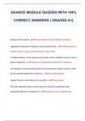 DAANCE MODULE QUIZZES WITH 100%  CORRECT ANSWERS { GRADED A+} 