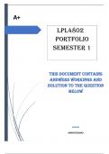 LPL4802 MAY JUNE PORTFOLIO (COMPLETE ANSWERS) Semester 1 2024 -  DUE 30 May 2024  100% TRUSTED workings, explanations and solutions. for assistance Whats-App ................. 