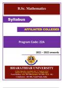 Bharathiyar University mathematics syllabus 