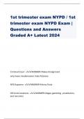 1st trimester exam NYPD / 1st  trimester exam NYPD Exam |  Questions and Answers  Graded A+ Latest 2024