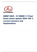 NRNP 6665 – 01 WEEK 11 Final  Exam latest update 2024 100 %  correct answers and  Explanations 