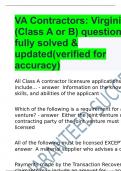 VA Contractors: Virginia (Class A or B) questions fully solved & updated(verified for accuracy)