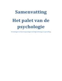 Het palet van de psychologie