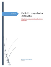 Partie 2 - Chapitre 1 - Les juridictions de l'ordre judiciaire