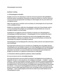 Samenvatting orthopedagogiek ontwikkelingen, theorieën en modellen (blauwe boek)