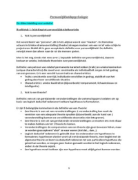 Persoonlijkheidspsychologie 1