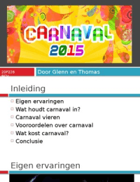 Presentatie Carnaval