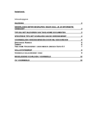 Nederlands, Verzoekbrief/sollicitatiebrief/cv/uitleg 