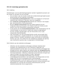 Samenvatting studiestof OWE1 Inwendige geneeskunde HD 18, 23, 24, 37 en 41