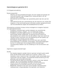 Samenvatting studiestof OWEII Inleiding gerontologie en geriatrie HD 2, 3, 5, 6, 8, 9 en 10