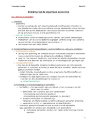 Inleiding tot de algemene economie: H1- H4