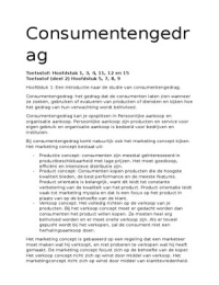 Consumentengedrag (hst 1, 3, 4, 11, 12, 15, 5, 7, 8, 9)