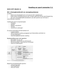 Samenvatting Voeding en sport jaar 3 blok 2