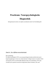 Practicum Neuropsychologische diagnostiek 