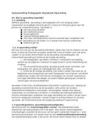 Samenvatting+Begrippenlijst Basisboek Opvoeding