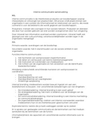 Interne communicatie samenvatting