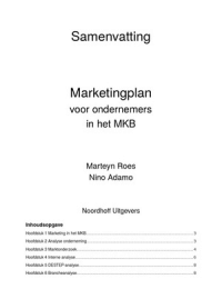 Samenvatting Marketingplan voor ondernemers in het MKB