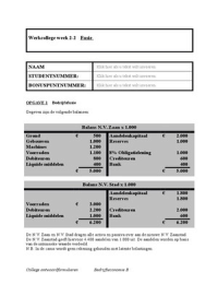 Werkcollege 4 Bedrijfseconomie II uitwerkingen 2015