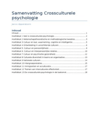 Complete samenvatting Crossculturele Psychologie
