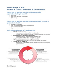 Samenvatting hoorcolleges beleid blok 2.2 SGM