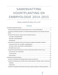 Samenvatting Voortplanting en Embryologie