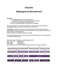 Samenvatting Filosofie Wijsbegeerte (Braeckman)