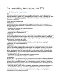 Samenvatting Kennistoets AK 1e jaar