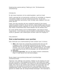 Nederlandse Samenvatting Getting to Yes