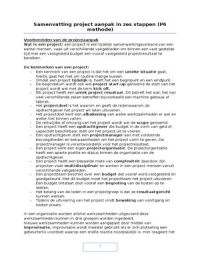 Projectaanpak In 6 Stappen De Samenvattingen, Aantekeningen En Examens ...