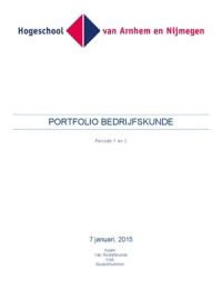 Bedrijfskunde portfolio