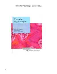 Inleiding in de klinische psychologie 1: theorieën en psychopathologie