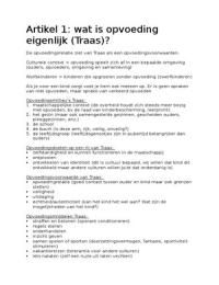 Samenvatting artikelen van de reader (ortho)pedagogiek