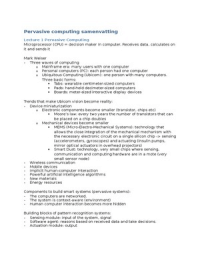 Samenvatting Pervasive Computing Chapter 1-7