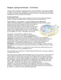 Summary Fatigue, Aging & Disuse