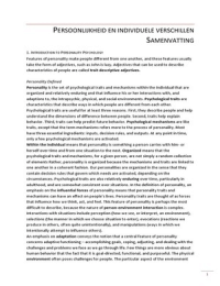 Complete Summary personality and individual difference