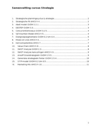 Samenvatting strategie