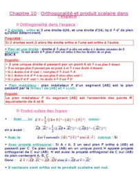 Orthogonalité et Produit Scalaire dans l'Espace