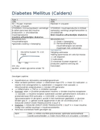 Diabetes samenvatting (inwendige)