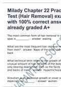 Milady Chapter 22 Practice Test (Hair Removal) exam with 100% correct answers already graded A+