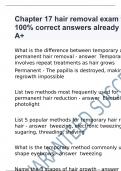 Chapter 17 hair removal exam with 100% correct answers already graded A+