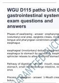 WGU D115 patho Unit 6 gastrointestinal system exam questions and answers