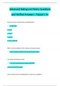 Advanced Baking Questions and Verified Answers Pack | Passed | A+