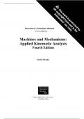 Instructor’s Solutions Manual  to accompany  Machines and Mechanisms:  Applied Kinematic Analysis  Fourth Edition  David Myszka A+