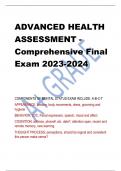 ADVANCED HEALTH  ASSESSMENT - Comprehensive Final  Exam 2023-2024