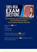 CPI Certification Actual Test Questions & CPI Post Test Review Questions  with Complete Solutions 2024-2025.