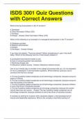 ISDS 3001 Quiz Questions with Correct Answers