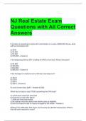  NJ Real Estate Exam Questions with All Correct Answers