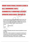 NRNP 6640 FINAL EXAM Q AND A  ALL ANSWERS 100%  CORRECTLY VERIFIED LATEST  UPDATE 2023-2024 RATED A+