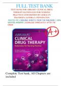 Test Bank For Abrams’ Clinical Drug Therapy Rationales for Nursing Practice 13th Edition by Geralyn Frandsen, Sandra S. Pennington All Chapters 1-61 LATEST 9781975136130