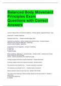 Balanced Body Movement Principles Exam Questions with Correct Answers 